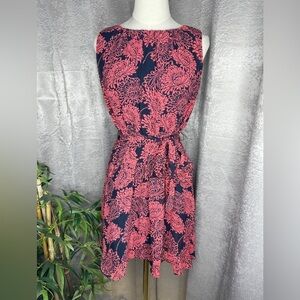 Banana Republic Women’s Floral Print Sleeveless Flowy Dress Red & Black Sz 6P
